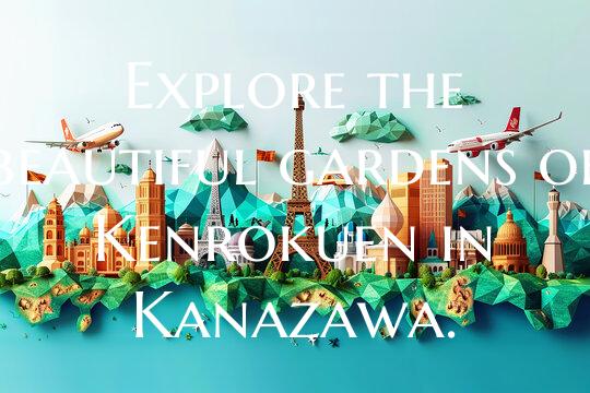 Explore the beautiful gardens of Kenrokuen in Kanazawa.
